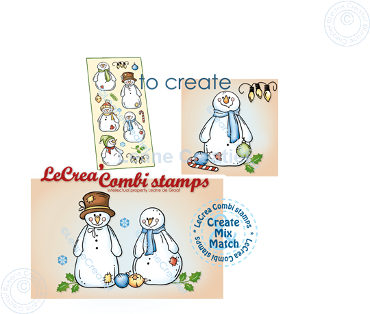 Picture of LeCreaDesign® combi clear stamp Snowmen