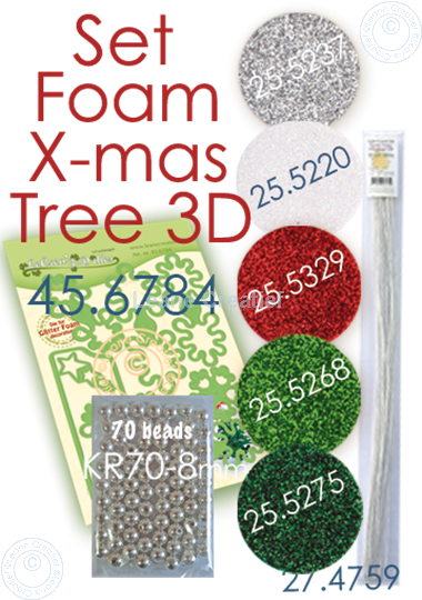 Afbeelding van Set 124 Foam X-mas Tree 3D