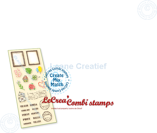 Picture of LeCreaDesign® combi clear stamp Post stamp & decorations