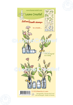 Afbeeldingen van LeCreaDesign® combi clear stamp Bloemen met vaas