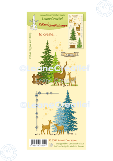 Image sur LeCreaDesign® tampon clair à combiner Scène de cerf de  Noël