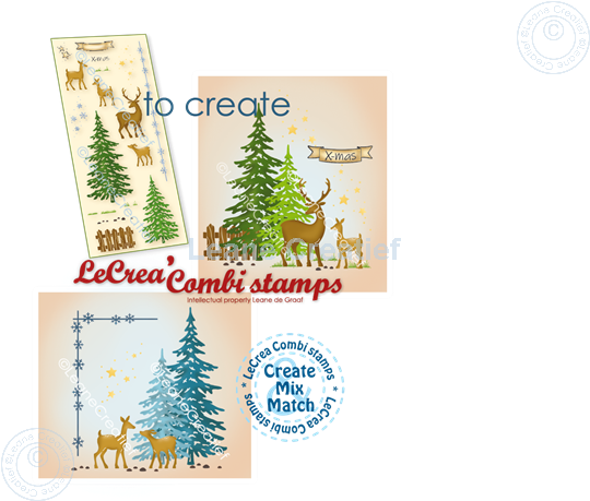 Image sur LeCreaDesign® tampon clair à combiner Scène de cerf de  Noël