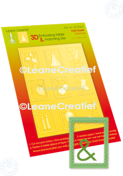 Picture of 3D embosing folder & cutting die, Post stamps 3x4cm Christmas, 9 designs