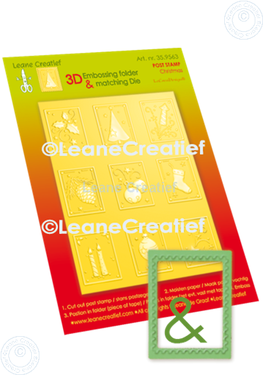 Picture of 3D embosing folder & cutting die, Post stamps 3x4cm Christmas, 9 designs