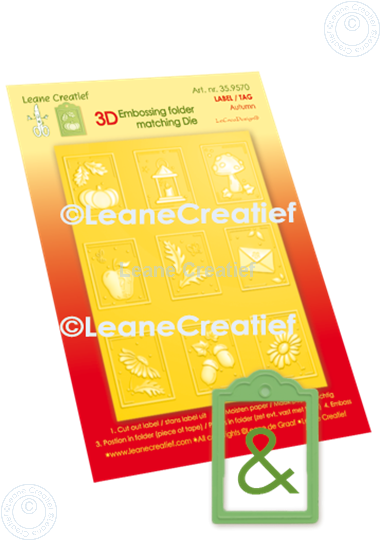 Picture of 3D embosing folder & cutting dies, Labels 3x4,5cm Autumn, 9 designs